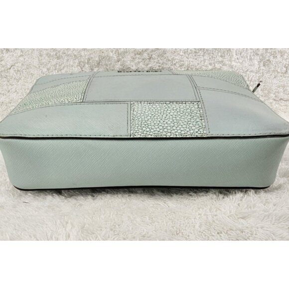 MICHAEL KORS Mint Green Patchwork Tiles Jet Set Camera Crossbody Bag Chain Strap - Picture 6 of 12